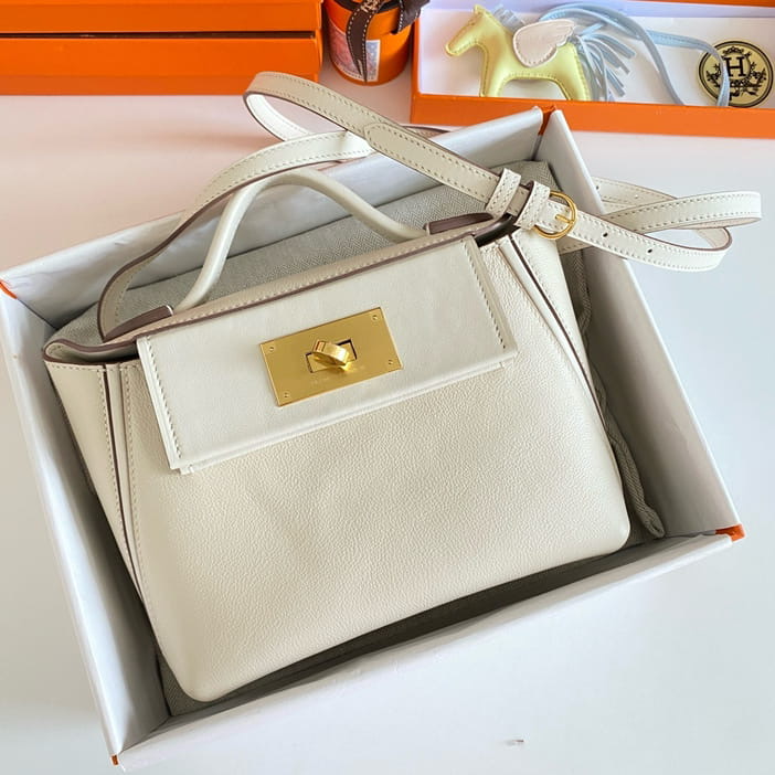 Hermes 24/24  mini 21 Evercolor Nata GHW